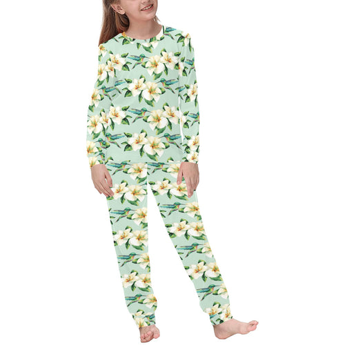 Hummingbird Pattern Print Design 01 Kids' Boys' Girls' All Over Print Pajama Set