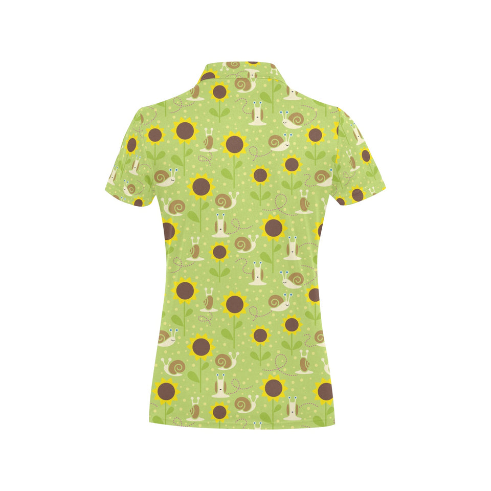 Snail Pattern Print Design 01 Women's All Over Print Polo Shirt