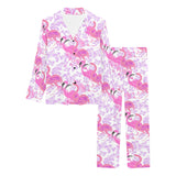 Pink flamingo flower pattern Women's Long Pajama Set