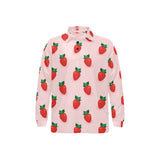 Strawberry beautiful pattern Men's Long Sleeve Polo Shirt