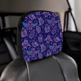 Cute owls pattern boho style ornament Car Headrest Cover