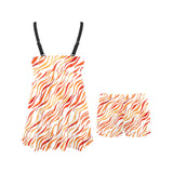 Fire flame watercolor pattern Chest Sexy Pleated Two Piece Swim Dress