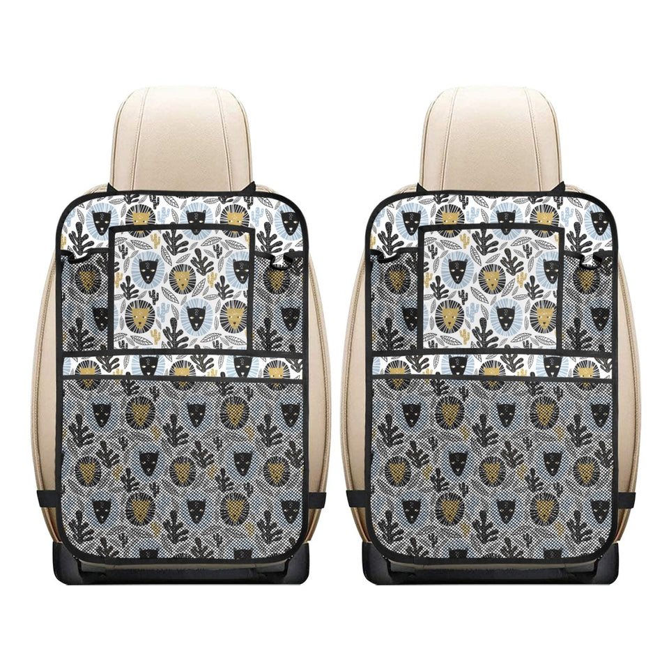 Lion Pattern Print Design 05 Car Seat Back Organizer