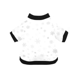 Snowflake pattern white background All Over Print Pet Dog Round Neck Fuzzy Shirt