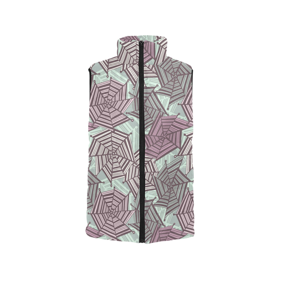 Spider web cobweb design color pattern Women's Padded Vest