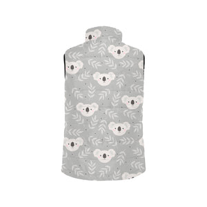 Cute koala leaves pattern Men's Padded Vest