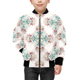 Square floral indian flower pattern Kids' Boys' Girls' Bomber Jacket
