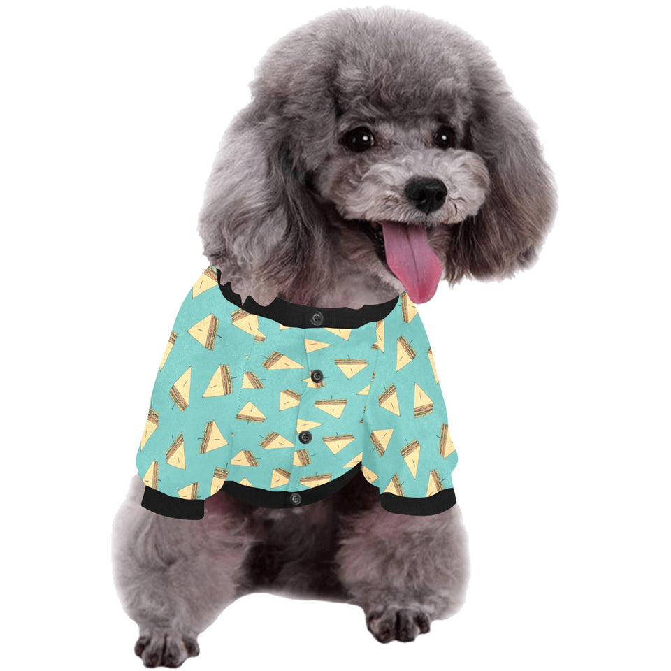 Sandwich Pattern Print Design 03 All Over Print Pet Dog Round Neck Fuzzy Shirt