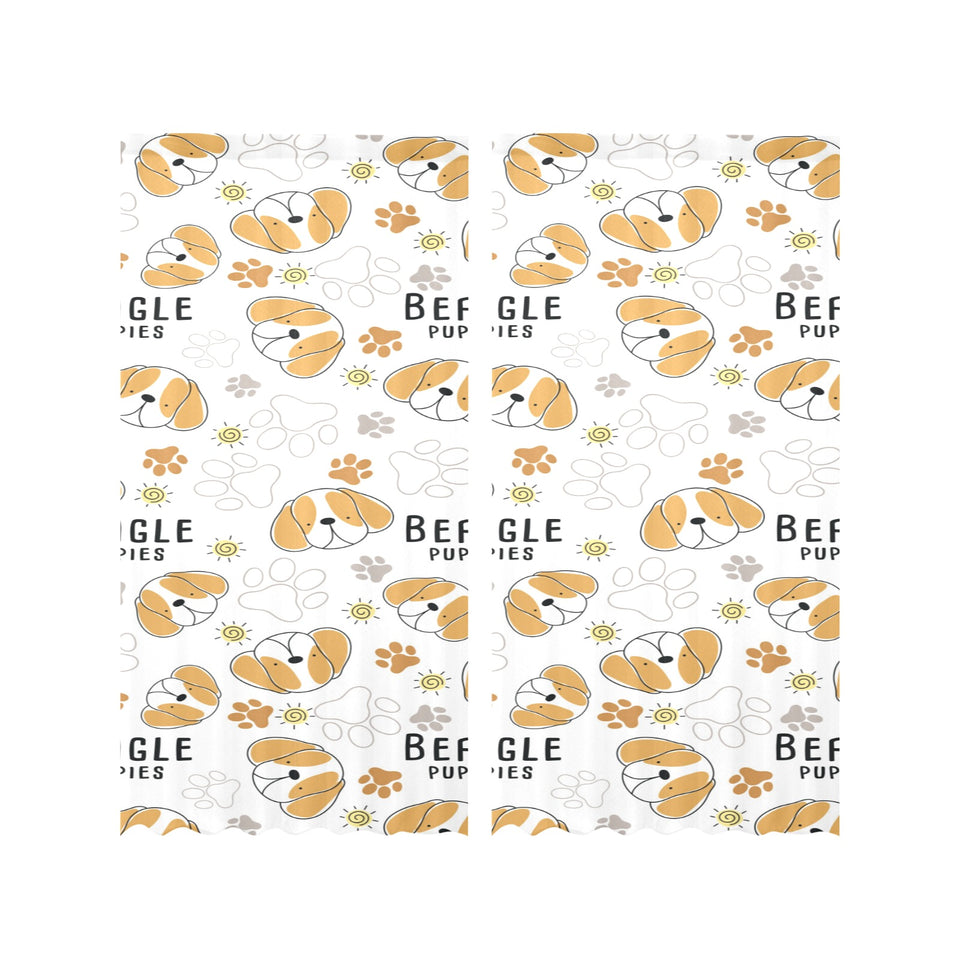 Cute beagle dog pattern background Gauze Curtain