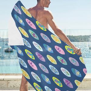 Surfboard Pattern Print Design 03 Beach Towel