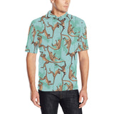 Monkey Palm tree background Men's All Over Print Polo Shirt