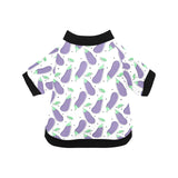 Eggplant Pattern Print Design 05 All Over Print Pet Dog Round Neck Fuzzy Shirt