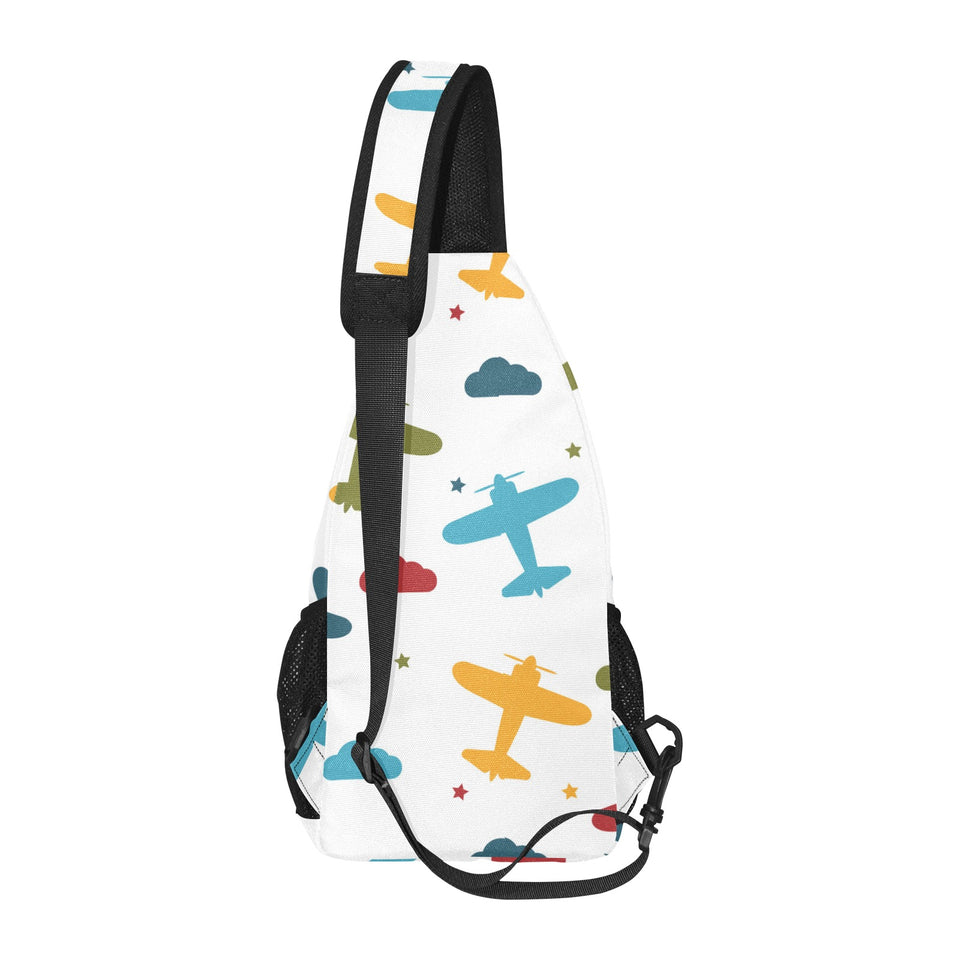 Airplane star cloud colorful All Over Print Chest Bag