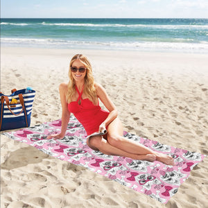 Yorkshire Terrier Pattern Print Design 03 Beach Towel