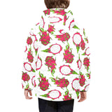 dragon fruits white background Kids' Boys' Girls' Padded Hooded Jacket