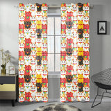 Colorful Maneki neko cat pattern Gauze Curtain
