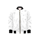 Snowflake pattern white background Kids' Boys' Girls' Bomber Jacket
