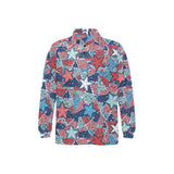 Hand drawn colorful starfish Men's Long Sleeve Polo Shirt