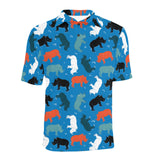 Colorful rhino pattern Men's All Over Print Polo Shirt