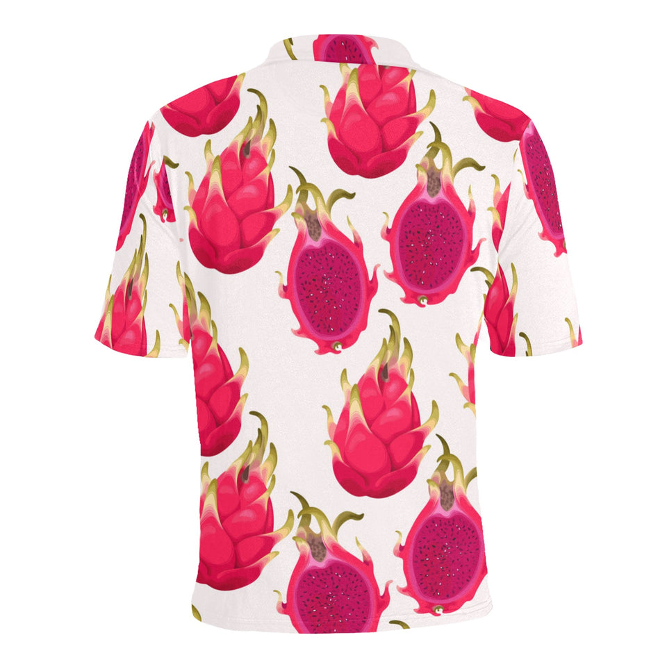 dragon fruits design pattern Men's All Over Print Polo Shirt