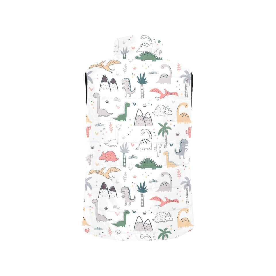 Cute cartoon dinosaurs tree pattern Women's Padded Vest