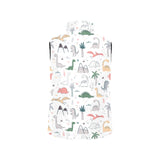Cute cartoon dinosaurs tree pattern Women's Padded Vest