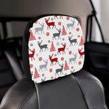 Deer tree snowflakes chrismas pattern Car Headrest Cover