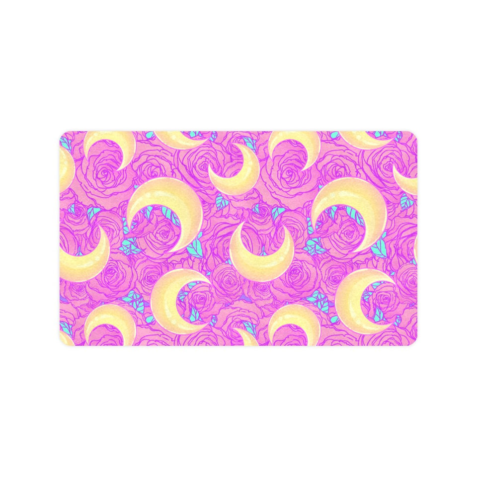 Moon pink rose background Doormat