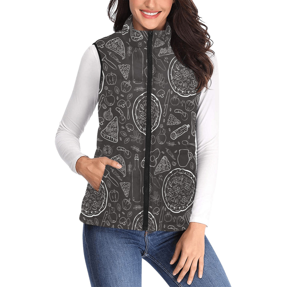 Pizza pattern Women's Padded Vest