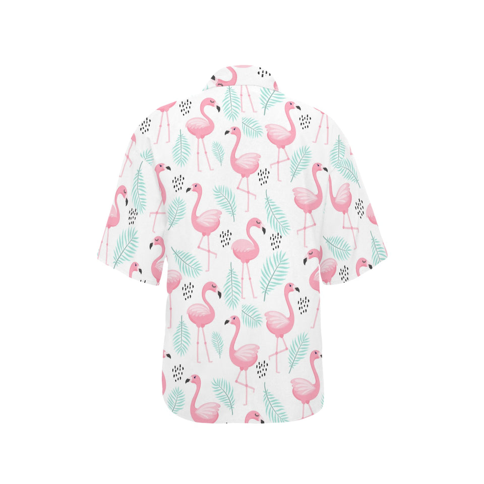 Cute flamingo pattern Women's All Over Print Hawaiian Shirt
