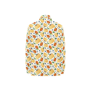 Pancake Pattern Print Design 02 Women's Long Sleeve Polo Shirt