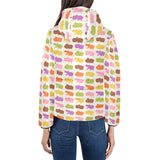 Hippopotamus Pattern Print Design 01 Women's Padded Hooded Jacket