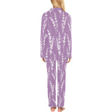 Lavender flowers purple pattern Women's Long Pajama Set