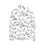 Pigeon Pattern Print Design 05 Men's Padded Hooded Jacket