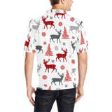 Deer tree snowflakes chrismas pattern Men's All Over Print Polo Shirt