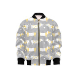 Cute dachshund dog pattern Kids' Boys' Girls' Bomber Jacket