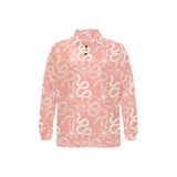 Snake lilies flower pattern Men's Long Sleeve Polo Shirt