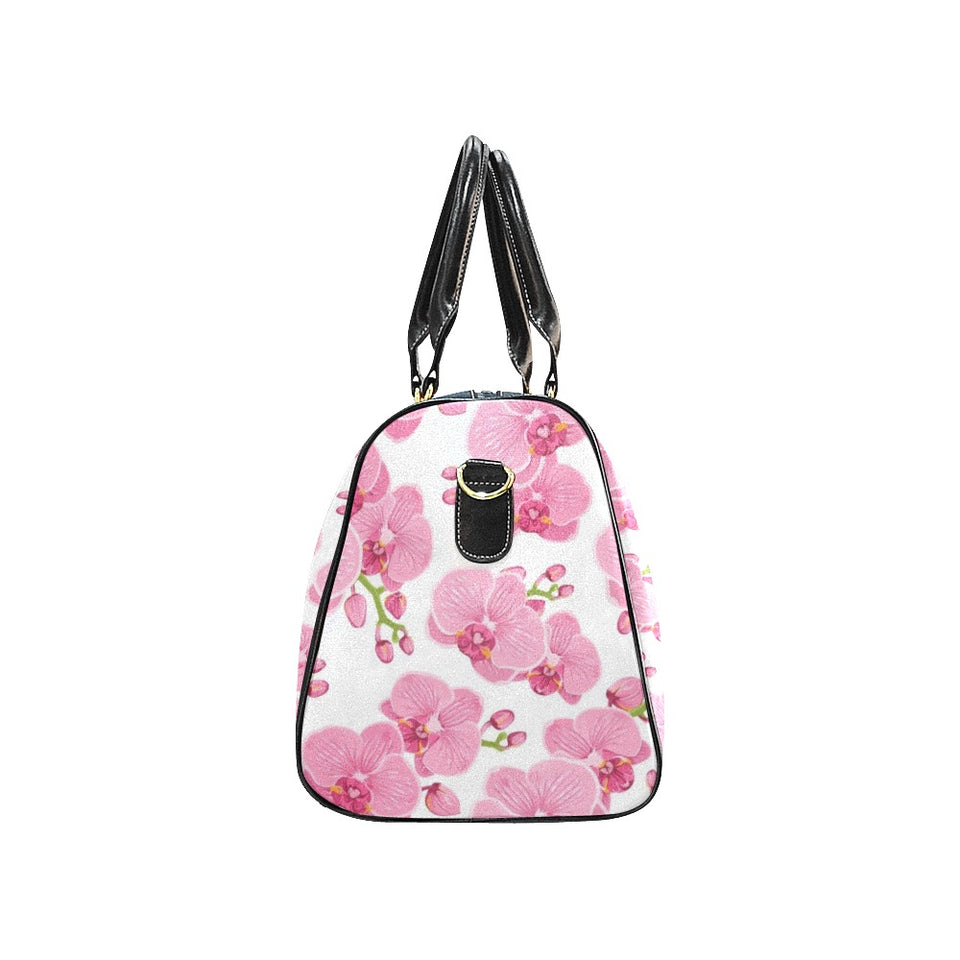 pink purple orchid pattern background Travel Bag
