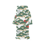 Bonsai red sun japanese pattern Blanket Robe with Sleeves