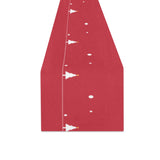 Christmas tree star snow red background Table Runner