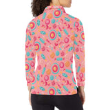 Colorful candy pattern Women's Long Sleeve Polo Shirt