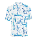 Watercolor dolphin pattern Men's All Over Print Polo Shirt