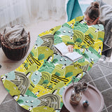 Hand drawn windmill pattern Blanket Robe with Sleeves