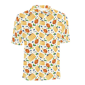 Pancake Pattern Print Design 02 Men's All Over Print Polo Shirt