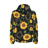 sunflower golden polygonal shapes Men's Padded Hooded Jacket