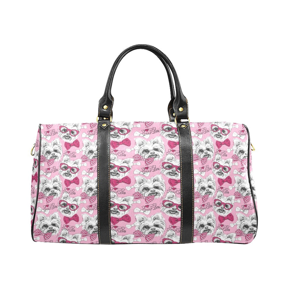 Yorkshire Terrier Pattern Print Design 03 Travel Bag