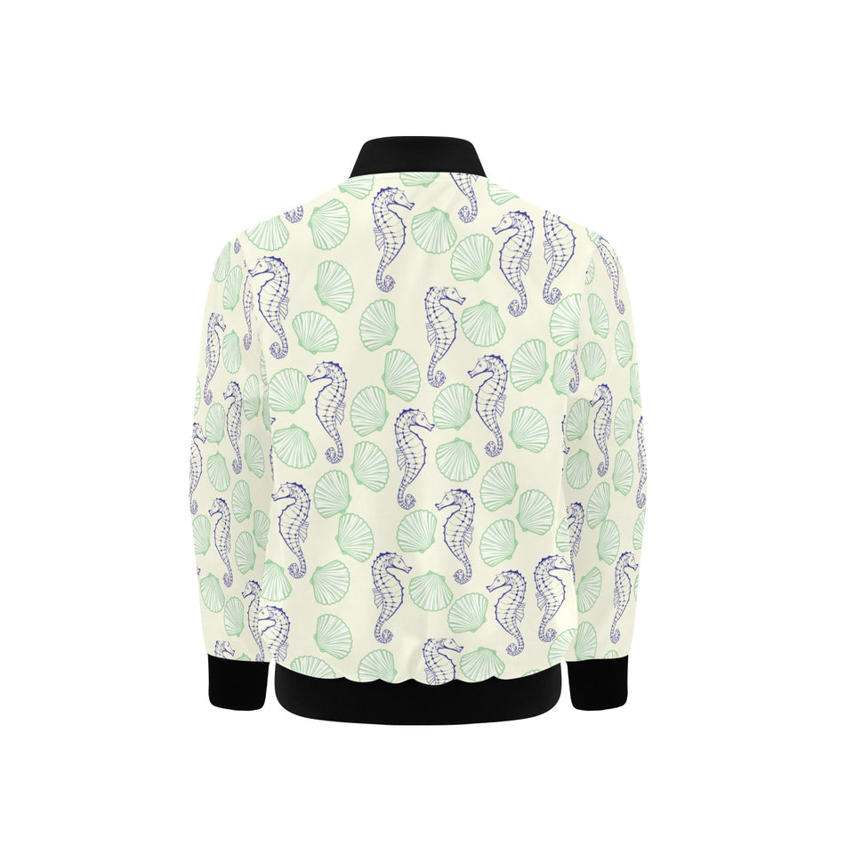 Seahorse shell pattern Kids' Boys' Girls' Bomber Jacket