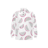 dragon fruit pattern Men's Long Sleeve Polo Shirt
