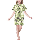 Bonsai pattern Kids' Boys' Girls' V-Neck Short Pajama Set