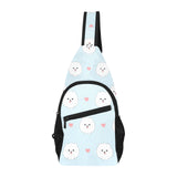 White cute pomeranian pattern All Over Print Chest Bag